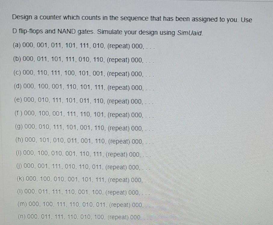 Solved Design A Counter Which Counts In The Sequence That | Chegg.com