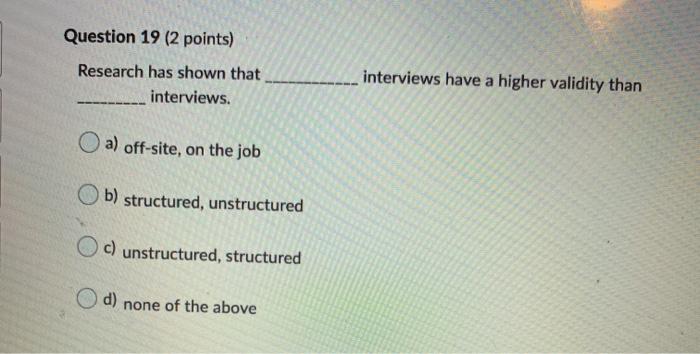 Solved Question 15 (2 points) Which of the following | Chegg.com
