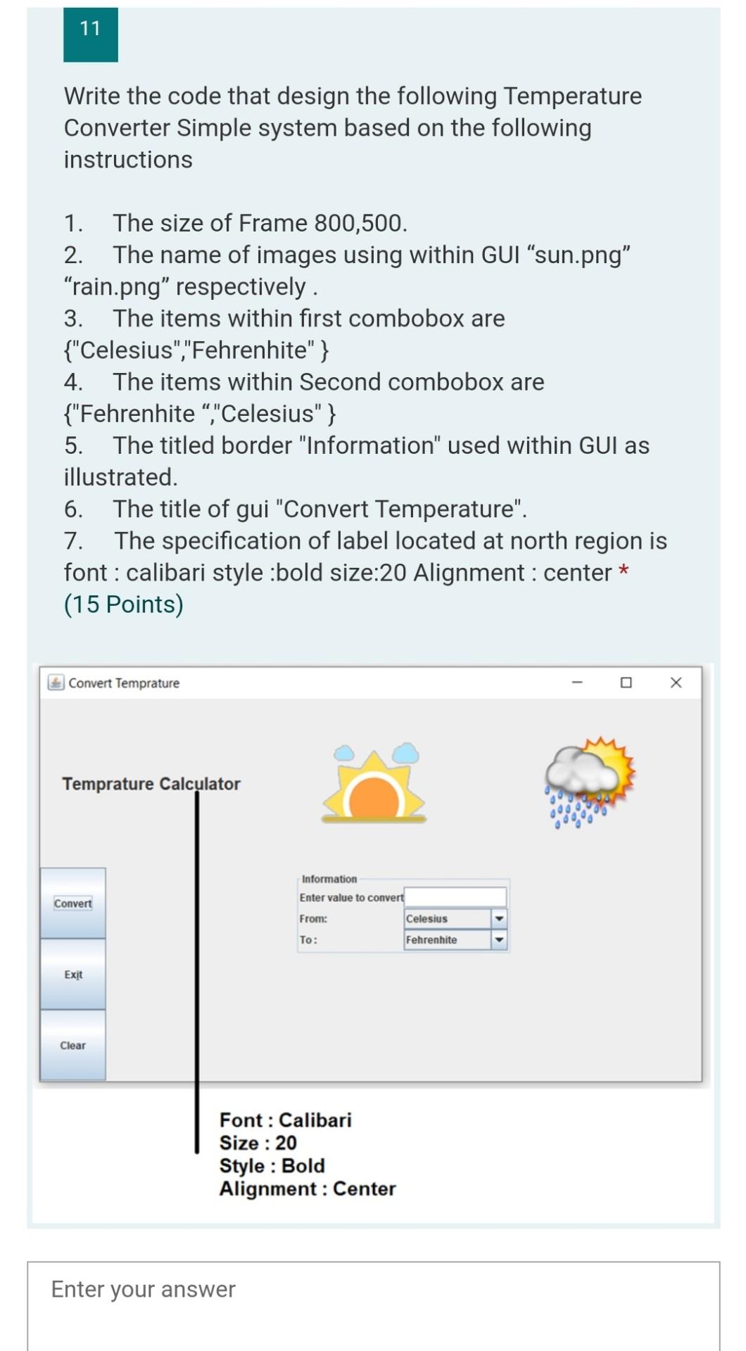 Solved 11 Write the code that design the following | Chegg.com