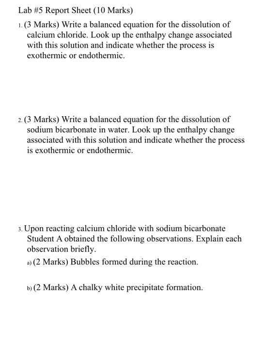 Solved 1 Write A Balanced Equation For The Dissolution Of 2278