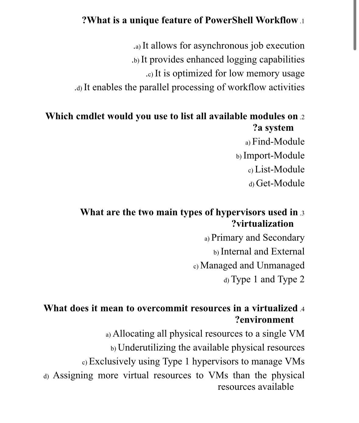 Solved ?What is a unique feature of PowerShell Workflow | Chegg.com