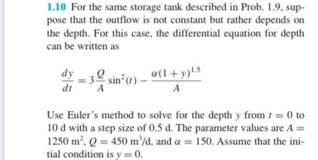 Solved 1.10 For the same storage tank described in Prob. | Chegg.com