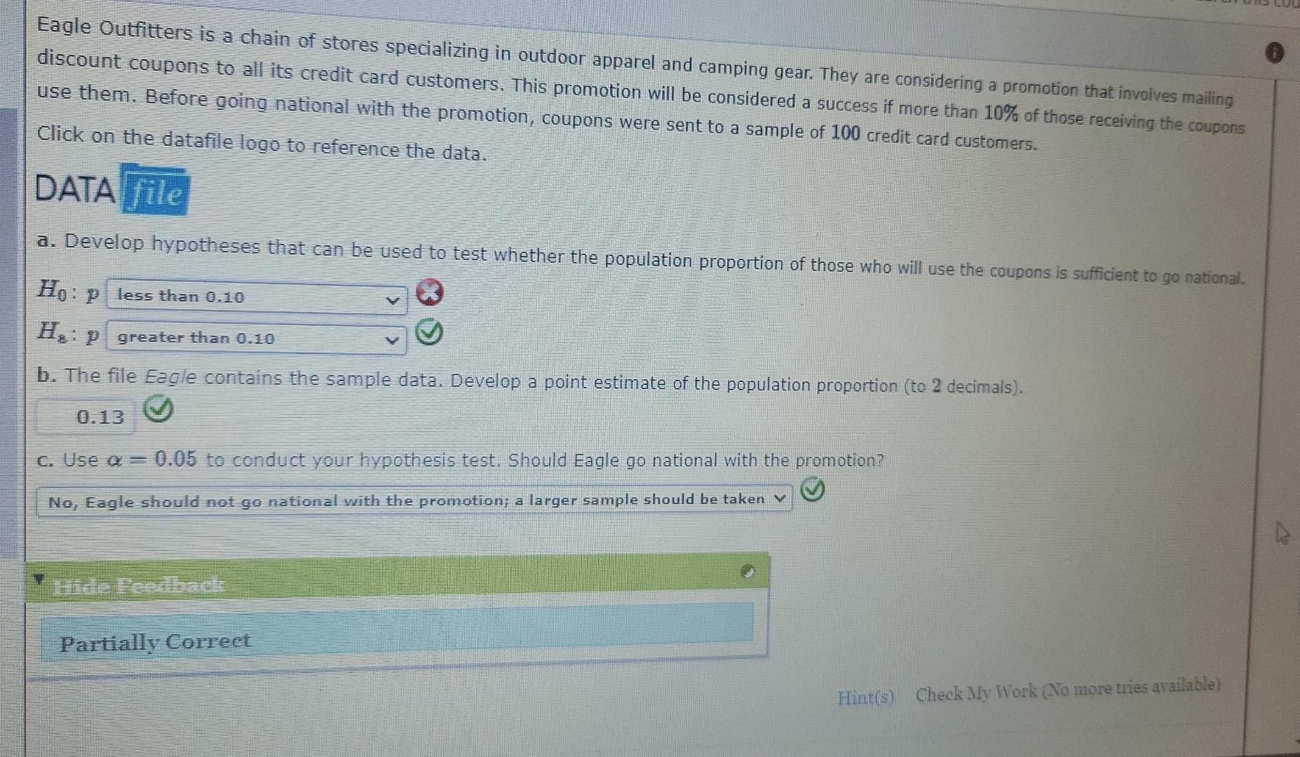 Solved Eagle Outfitters is a chain of stores specializing in