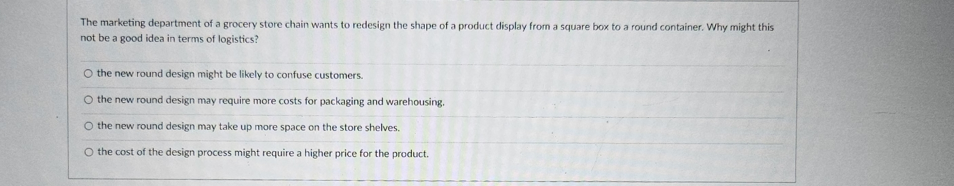Solved The marketing department of a grocery store chain | Chegg.com
