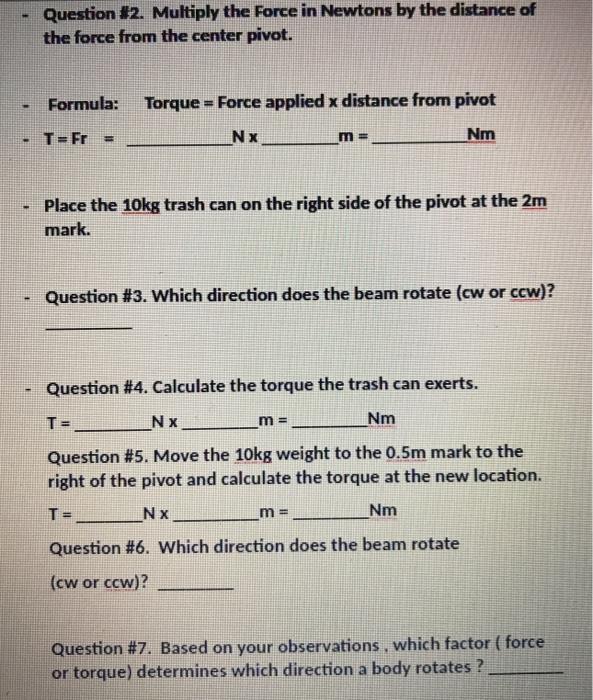 Solved Lab: Torque and Rotation Objective: To study the | Chegg.com