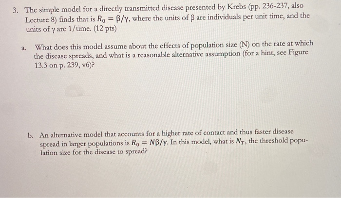 3 The Simple Model For A Directly Transmitted Dis Chegg Com