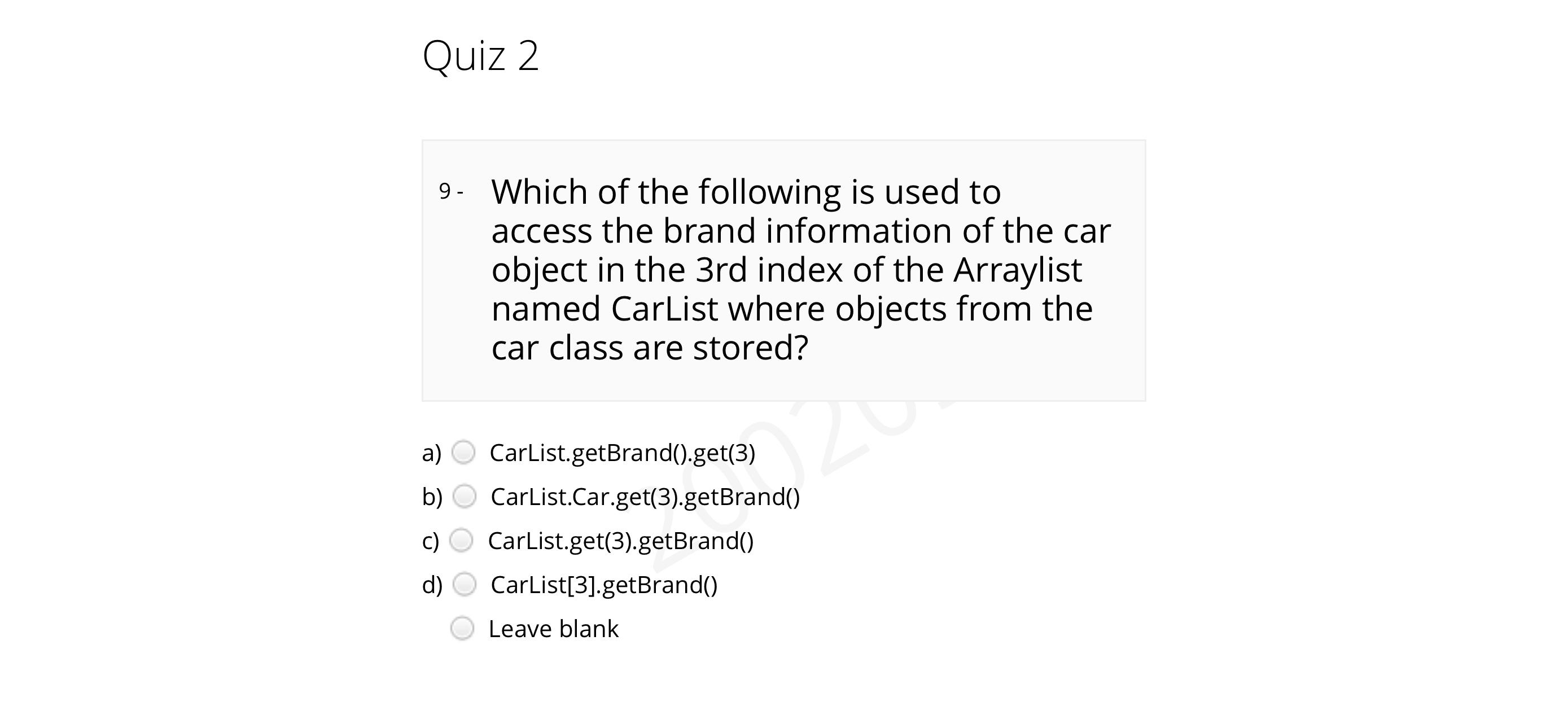 Quiz 29 ﻿Which of the following is used to access