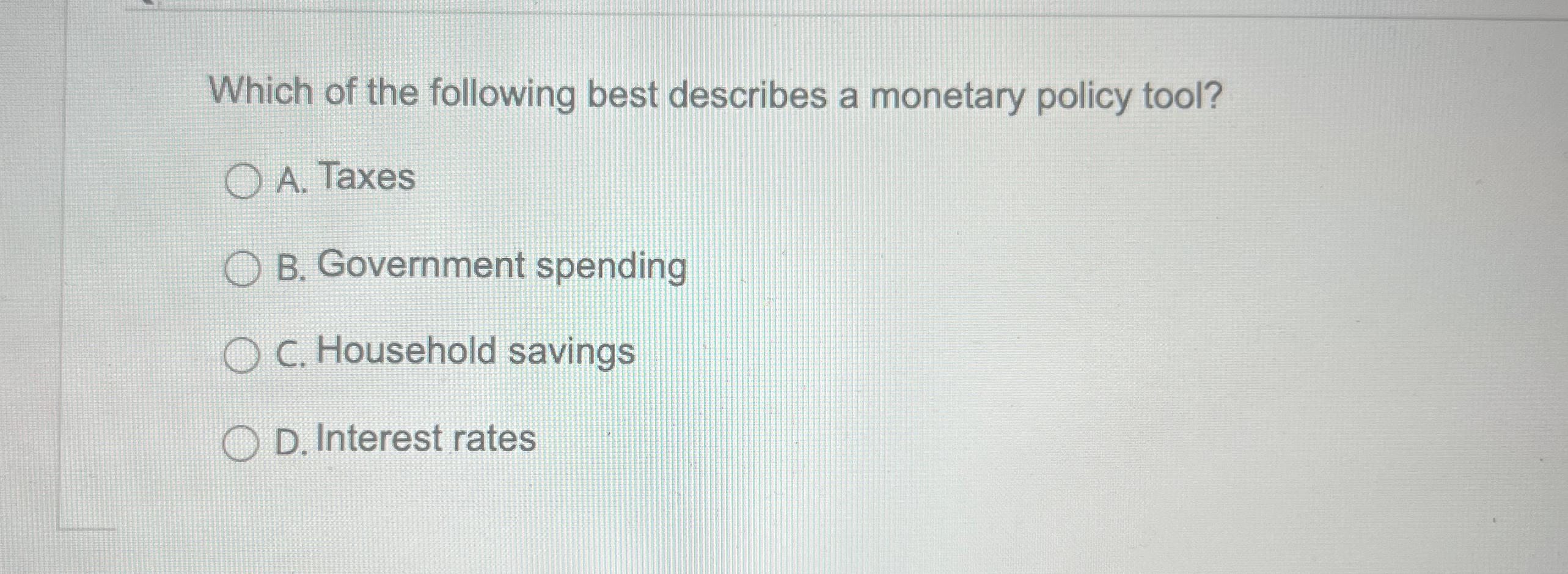 Solved Which of the following best describes a monetary | Chegg.com