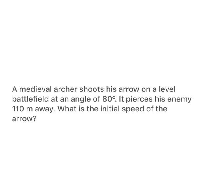 Solved A medieval archer shoots his arrow on a level | Chegg.com