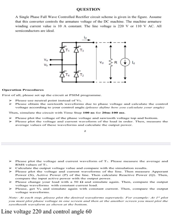 Solved Question A Single Phase Full Wave Controlled 