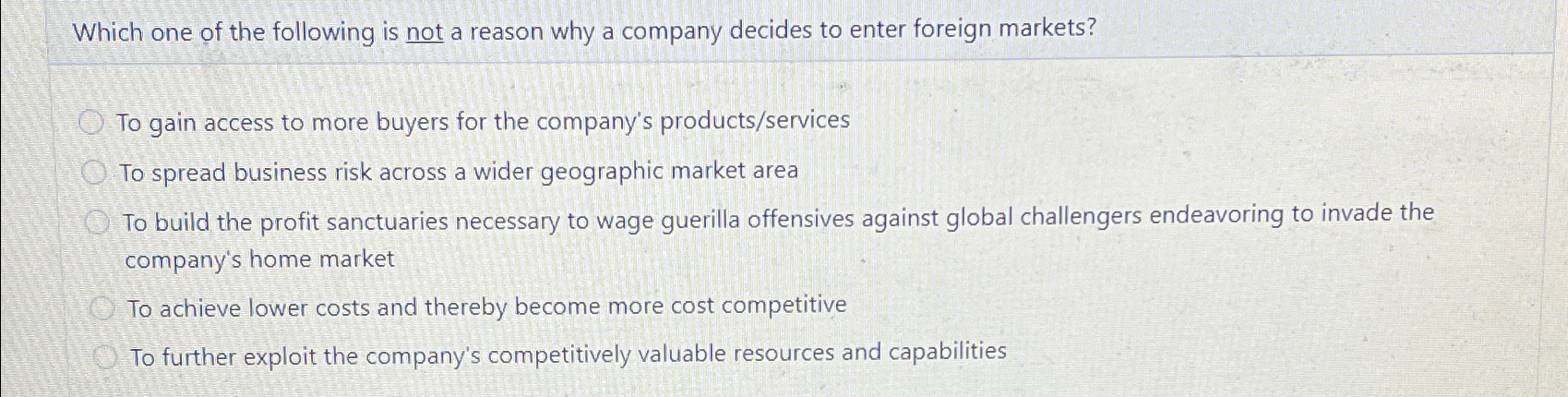 Solved Which one of the following is not a reason why a | Chegg.com
