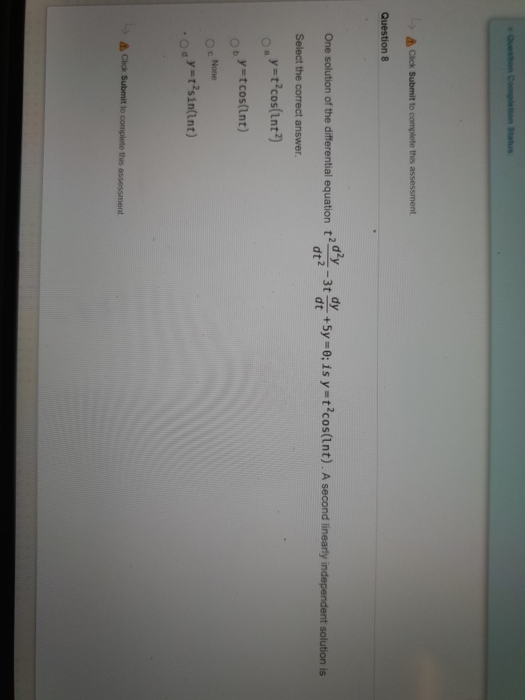 Solved Question Completion Status: A Click Submit to | Chegg.com