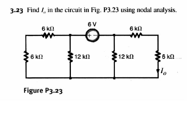 Solved Find I0 In The Circuit In Fig P3 23 Using Nodal