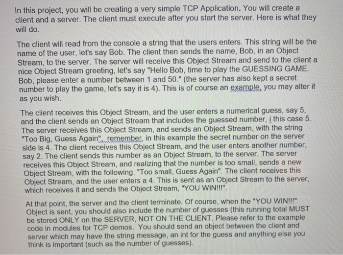 Solved In this project, you will be creating a very simple | Chegg.com