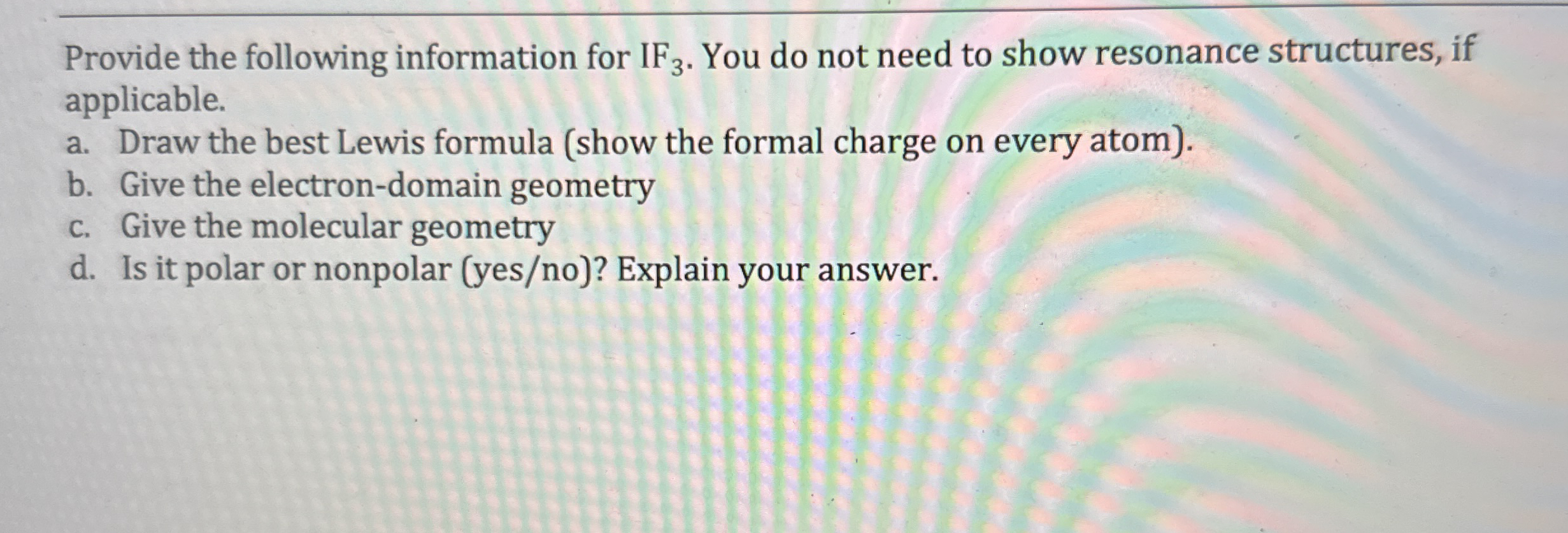 Solved Provide the following information for IF3. ﻿You do | Chegg.com