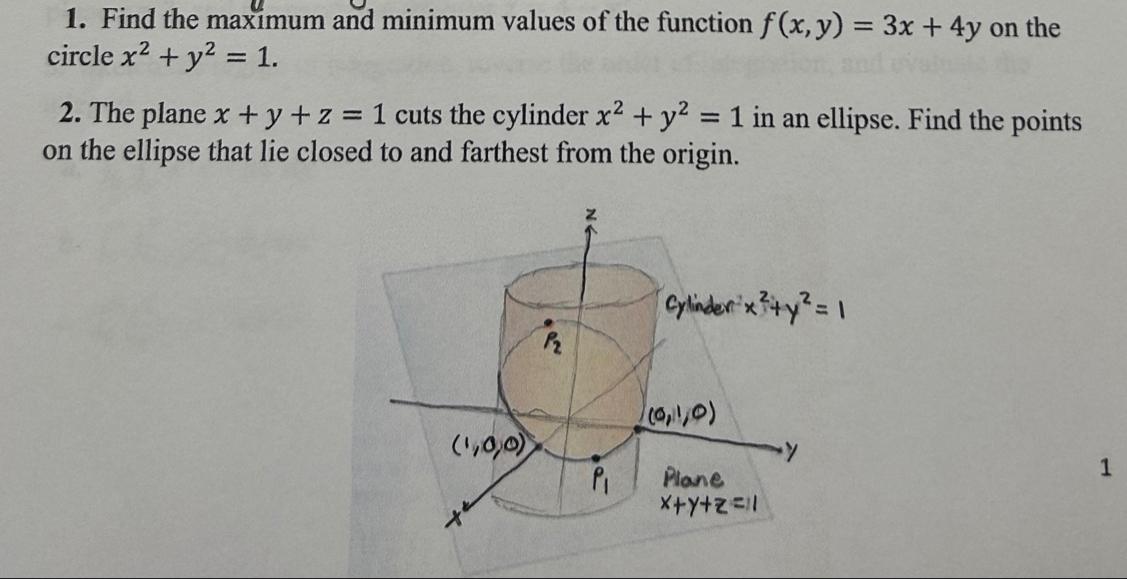 Solved Find the maximum and minimum values of the function | Chegg.com