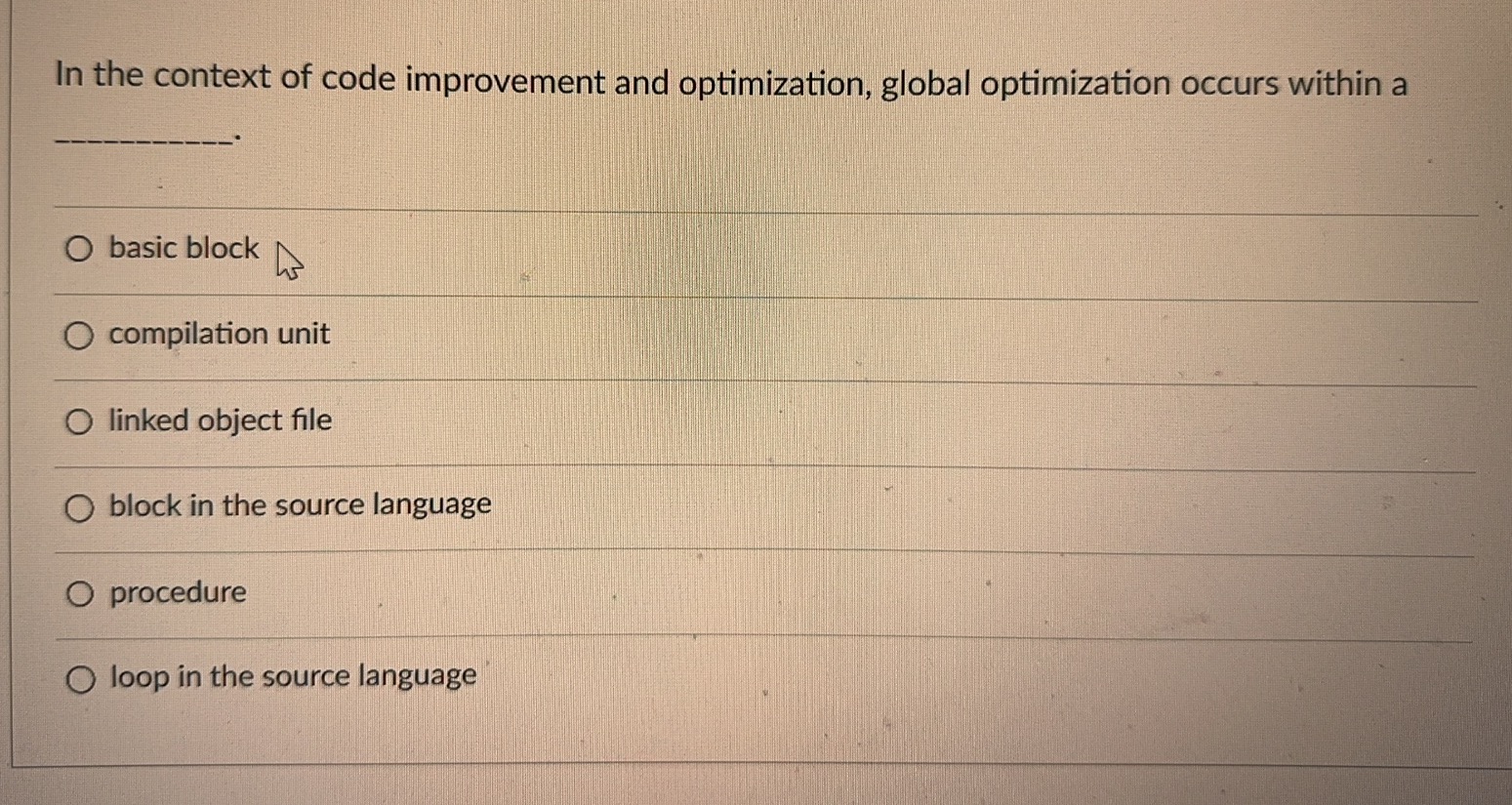 Solved In the context of code improvement and optimization, | Chegg.com