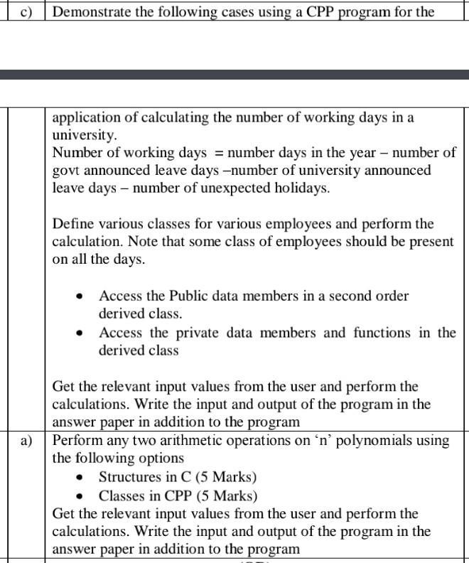 Solved Demonstrate the following cases using a CPP program | Chegg.com