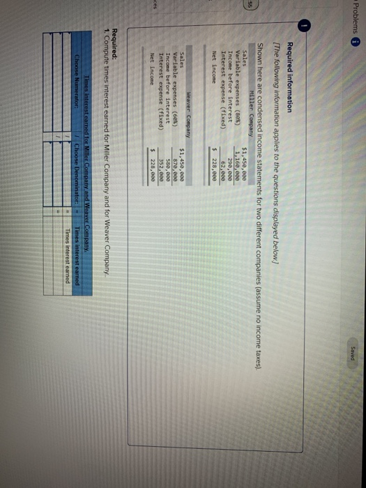 Solved Chapter 9 Problems Saved 9 Required information Part | Chegg.com