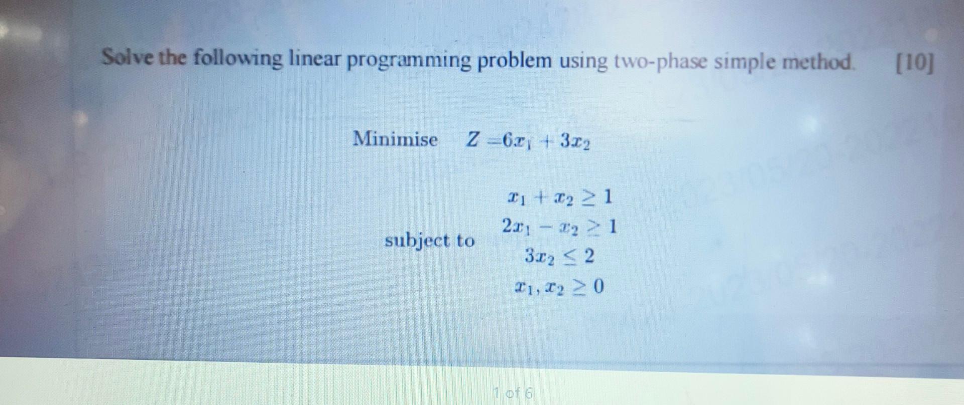 Solved Solve the following linear programming problem using | Chegg.com