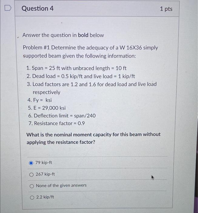 Solved D Question 4 1 pts Answer the question in bold below | Chegg.com