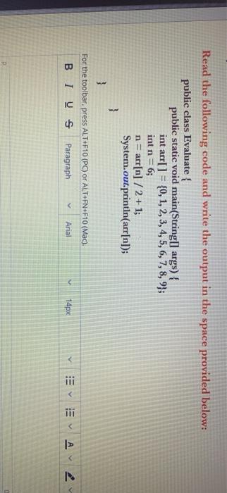 Solved Read the following code and write the output in the | Chegg.com