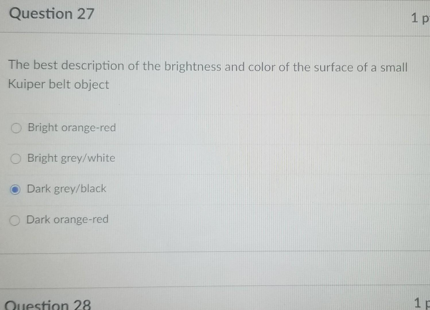 Solved Question 27 1P The best description of the brightness | Chegg.com