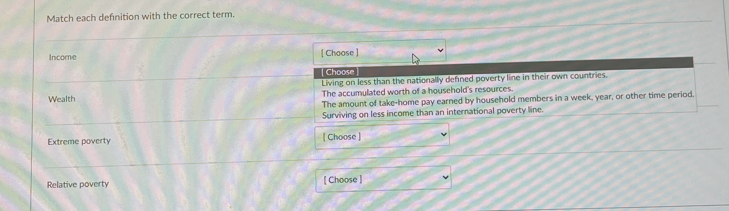 Solved Match each definition with the correct