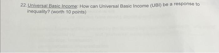 22. Universal Basic Income: How can Universal Basic | Chegg.com