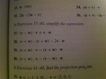 Solved U Middot 4v U V Middot V 2u Middot 3u V Chegg Com