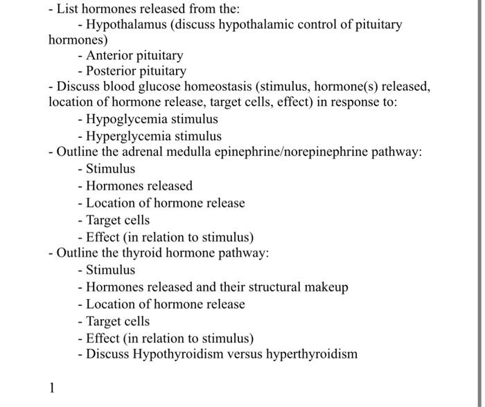hypothalamus hormones