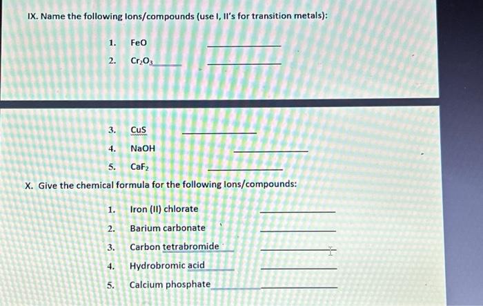Solved 1. What is the correct formula for the ionic compound | Chegg.com