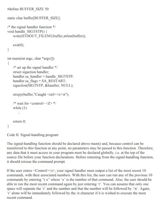 Objectives: Build your own shell in C running on | Chegg.com