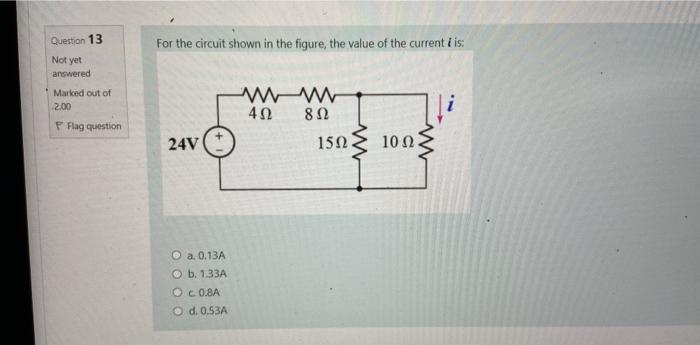 Solved For the circuit shown in the figure, the value of the | Chegg.com