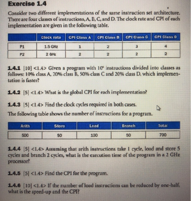 Solved Exercise 1.4 Consider two different implementations | Chegg.com