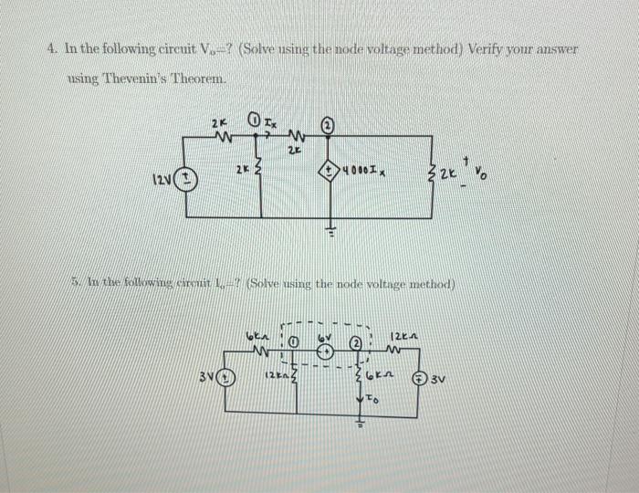 Solved 4. In the following circuit Wa? Solve using the node | Chegg.com