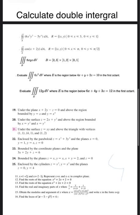 Solved Calculate double intergral | Chegg.com
