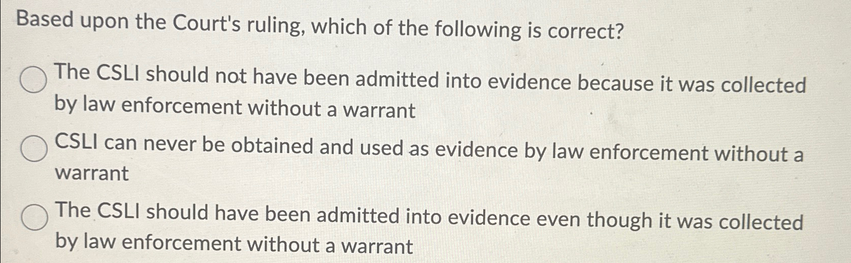 Solved Based upon the Court's ruling, which of the following | Chegg.com