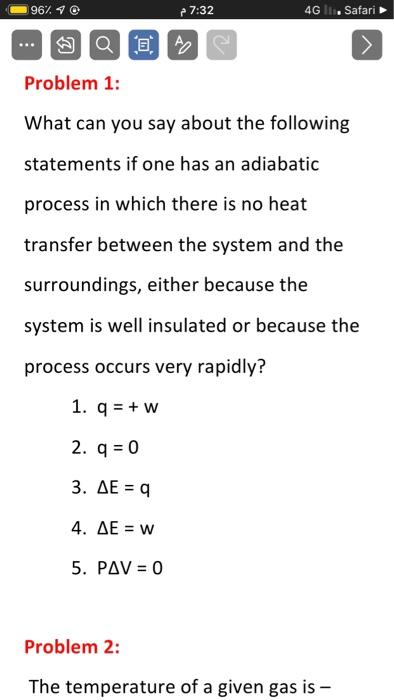 Solved 96 O 7 32 4g L Safari Qa Problem 1 What Can You Chegg Com