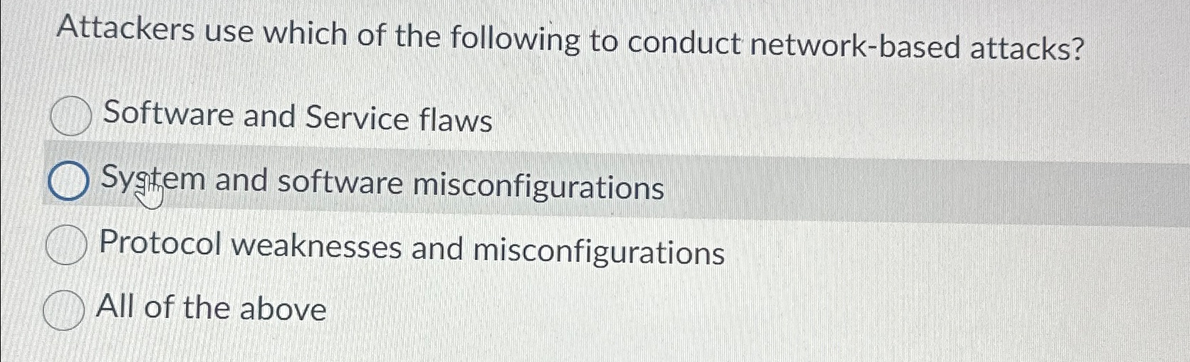 Solved Attackers use which of the following to conduct | Chegg.com