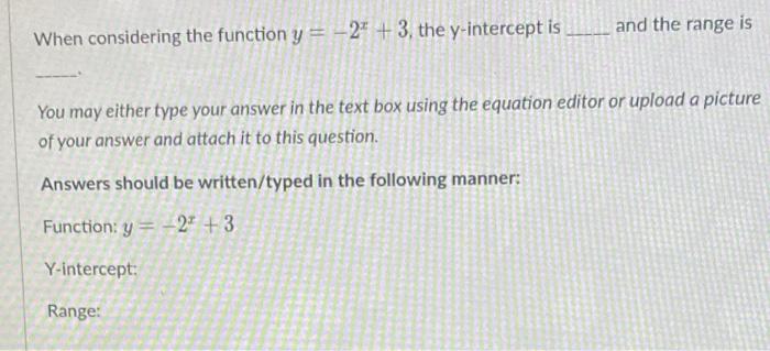 Solved and the range is When considering the function y = | Chegg.com