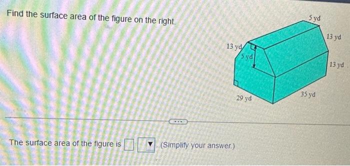 Solved Find the surface area of the figure on the right. The | Chegg.com
