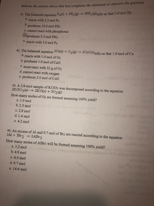 Solved Indicate the answer choice that best completes the | Chegg.com