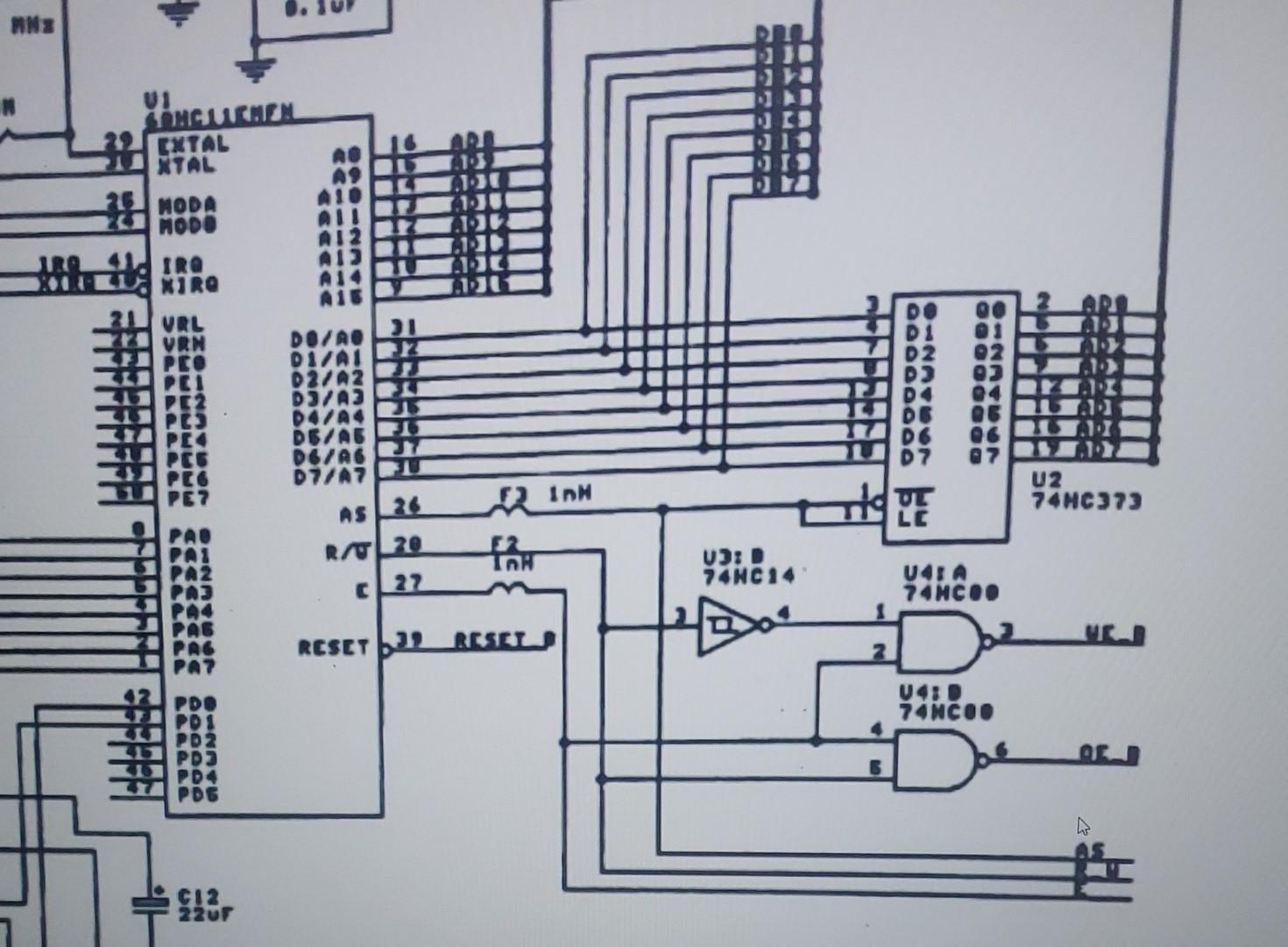 Solved 3-55. Locate the output pins labeled E and R/Wˉ on U1 | Chegg.com