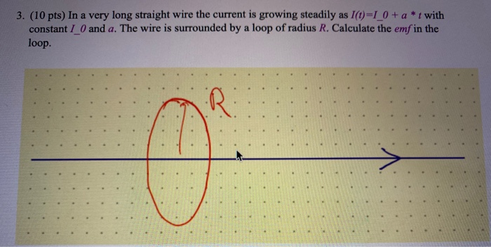 Solved In a very long straight wire the current is growing | Chegg.com