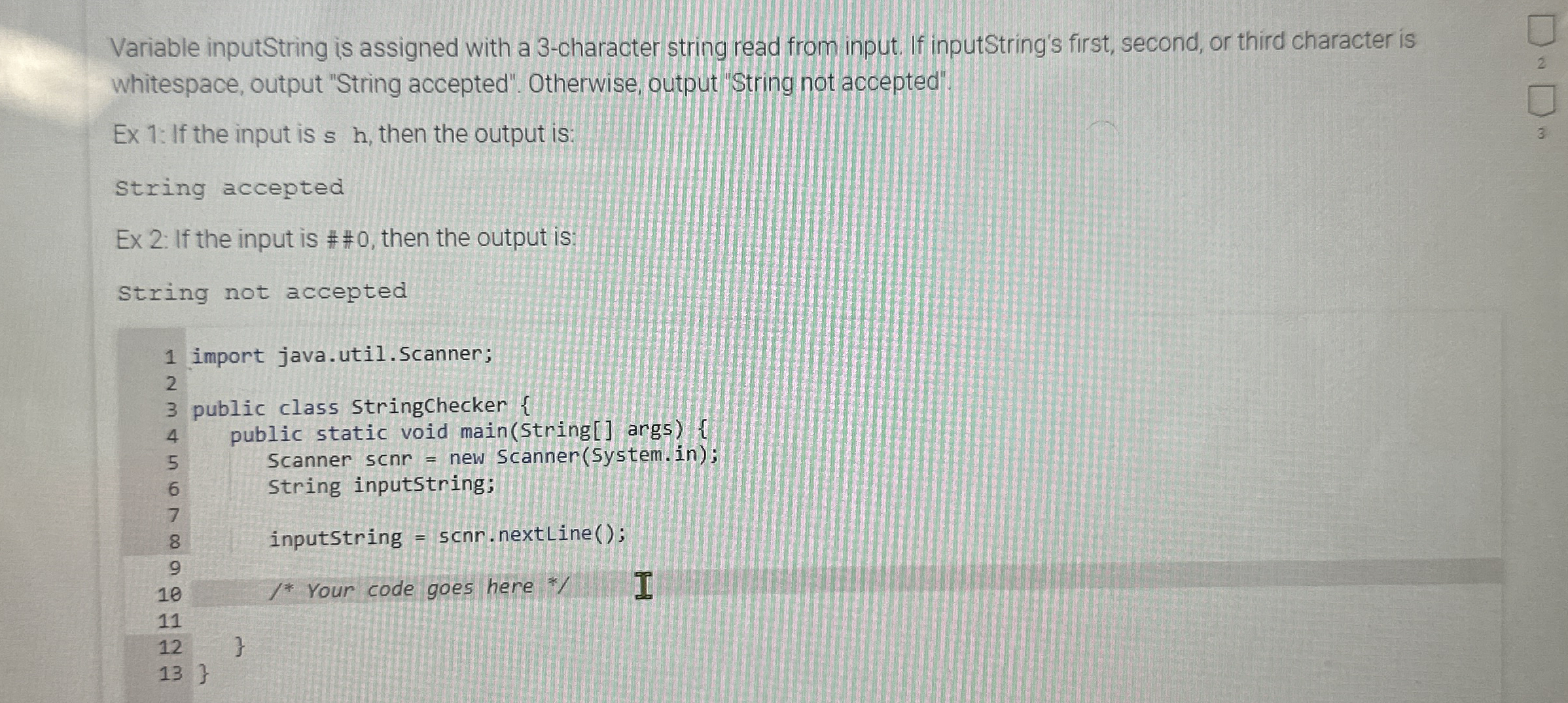 Solved Variable inputString is assigned with a 3-character | Chegg.com
