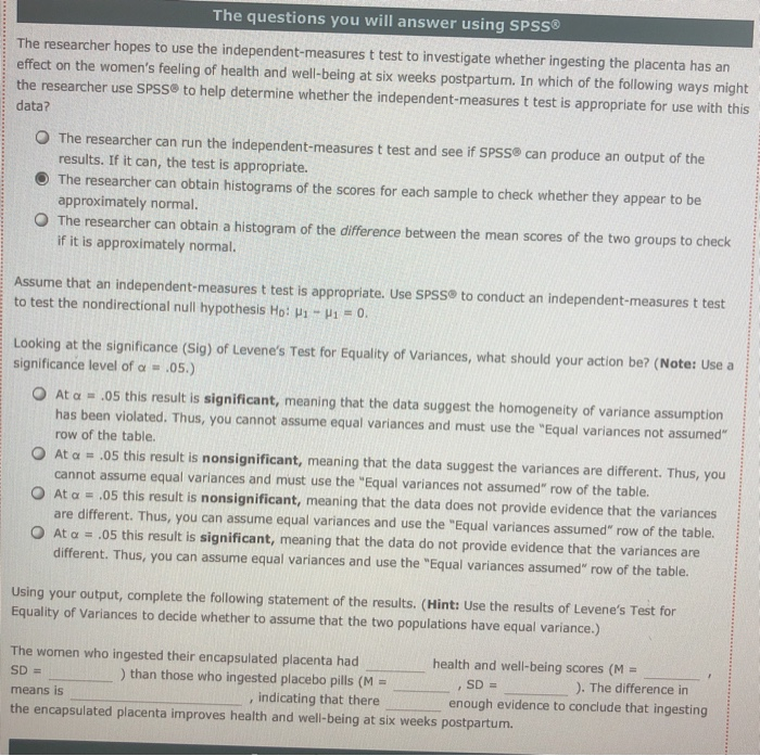 the-questions-you-will-answer-using-spss-the-chegg