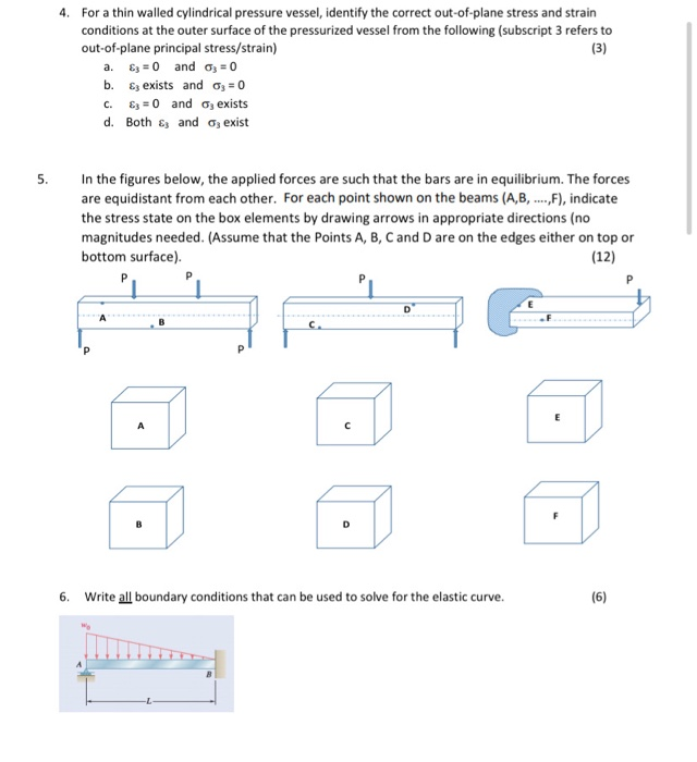 Solved 4. For a thin walled cylindrical pressure vessel, | Chegg.com
