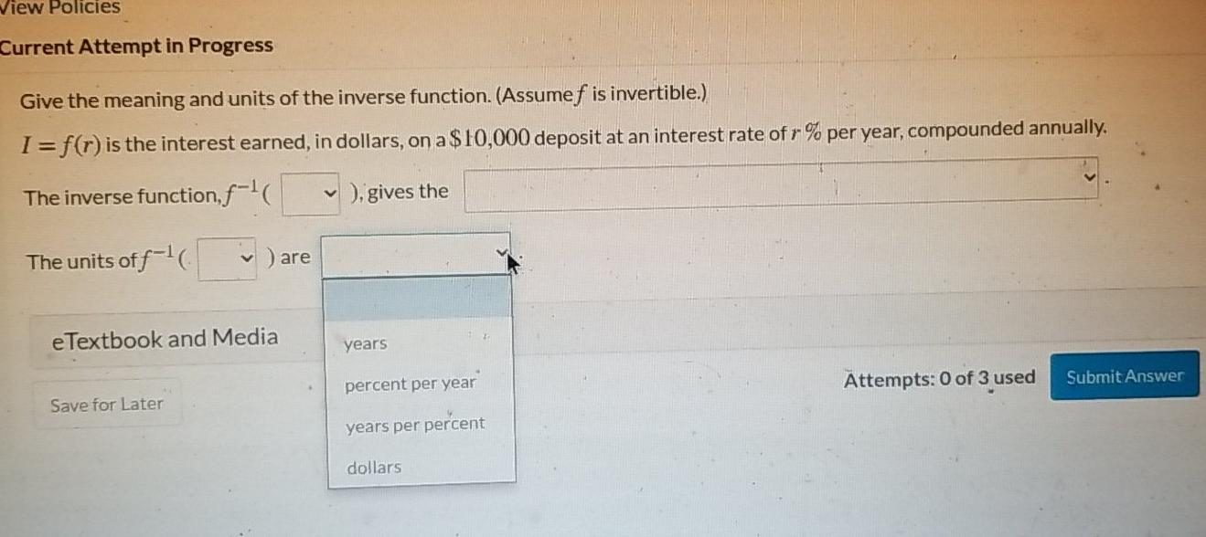 Solved View Policies Current Attempt in Progress Give the | Chegg.com