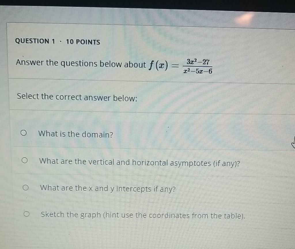 Solved QUESTION 1 - 10 POINTS Answer the questions below | Chegg.com